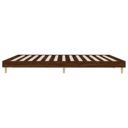 Berkfield Home Durable Bed Frame Brown Oak 120x200 cm Engineered Wood - Size: Small Double - thumbnail 7