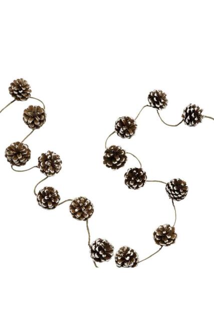 KDMD Snow Tipped Pine Cone Garland 200cm 2 Pack in Brown