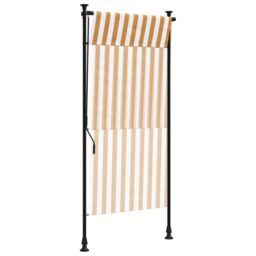 Berkfield Home Outdoor Roller Blind Orange & White 100x270 cm Fabric&Steel - thumbnail 6