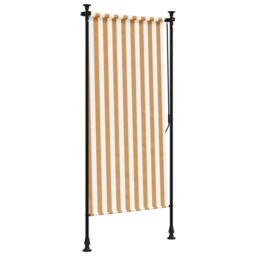 Berkfield Home Outdoor Roller Blind Orange & White 100x270 cm Fabric&Steel - thumbnail 5