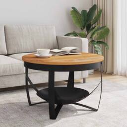 Berkfield Home Coffee Table Ã˜68x43 cm Solid Acacia Wood in Brown - Size: 68x43 cm - thumbnail 3