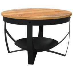 Berkfield Home Coffee Table Ã˜68x43 cm Solid Acacia Wood in Brown - Size: 68x43 cm - thumbnail 7