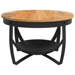 Berkfield Home Coffee Table Ã˜68x43 cm Solid Acacia Wood in Brown - Size: 68x43 cm - thumbnail 6