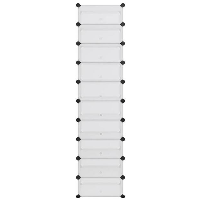 Berkfield Home Shoe Rack Transparent 44x32x174 cm PP in Clear - Size: 44 x 32 x 174 cm - image 1