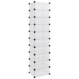 Berkfield Home Shoe Rack Transparent 44x32x174 cm PP in Clear - Size: 44 x 32 x 174 cm - thumbnail 3