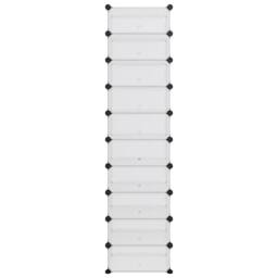 Berkfield Home Shoe Rack Transparent 44x32x174 cm PP in Clear - Size: 44 x 32 x 174 cm - thumbnail 1