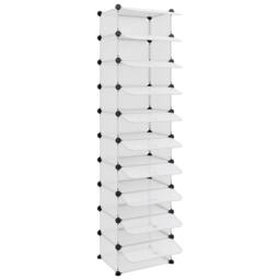 Berkfield Home Shoe Rack Transparent 44x32x174 cm PP in Clear - Size: 44 x 32 x 174 cm - thumbnail 6