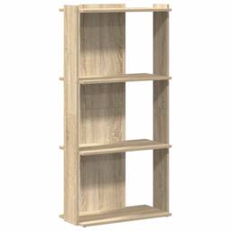 Berkfield Home Beautiful Bookcase 3-Tier Sonoma Oak 60x30x120 cm Engineered Wood in Light Oak - Size: 60 x 30 x 120 cm - thumbnail 3
