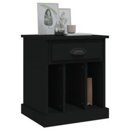 Berkfield Home Elegant Bedside Cabinets 2 pcs Black 43x36x50 cm - Size: 43 x 36 x 50 cm - thumbnail 4