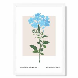 ARTZE Blue Forget Me Not Flower Market Simplicity Framed Print SIZE: A2 with White Frame in Mid Blue - Size: A4 - thumbnail 1