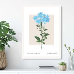 ARTZE Blue Forget Me Not Flower Market Simplicity Framed Print SIZE: A2 with White Frame in Mid Blue - Size: A4 - thumbnail 2