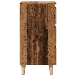 Berkfield Home Classic Bedside Cabinet Old Wood 40x35x69 cm Engineered Wood in Brown - Size: 40 x 35 x 69 cm - thumbnail 5