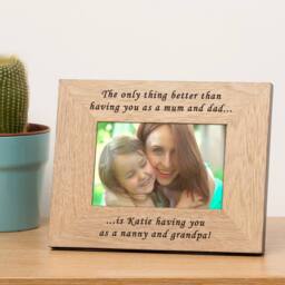 Uniqueful Personalised Nan & Grandad Wood Picture Frame 7x5 The Only Thing in Brown - Size: 1 Pack - thumbnail 1