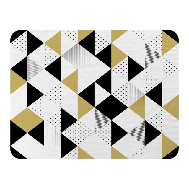 Benjamin Tate Design Gold & Black Geometric Triangles Blanket in Natural - Size: 120 cm x 150 cm - image 1