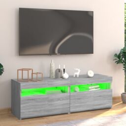 Berkfield Home TV Cabinet with LED Lights Grey Sonoma 120x35x40 cm - Size: 120 x 35 x 40 cm - thumbnail 6