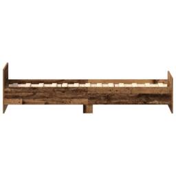 Berkfield Home Durable Bed Frame without Mattress Old Wood 75x190 cm Engineered Wood in Brown - thumbnail 6