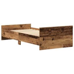 Berkfield Home Durable Bed Frame without Mattress Old Wood 75x190 cm Engineered Wood in Brown - thumbnail 7