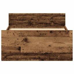 Berkfield Home Durable Bed Frame without Mattress Old Wood 75x190 cm Engineered Wood in Brown - thumbnail 5