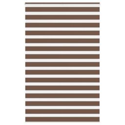 Berkfield Home Zebra Blind Brown 145x200 cm Fabric Width 140.9 cm Polyester - thumbnail 1