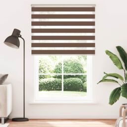 Berkfield Home Zebra Blind Brown 145x200 cm Fabric Width 140.9 cm Polyester - thumbnail 2