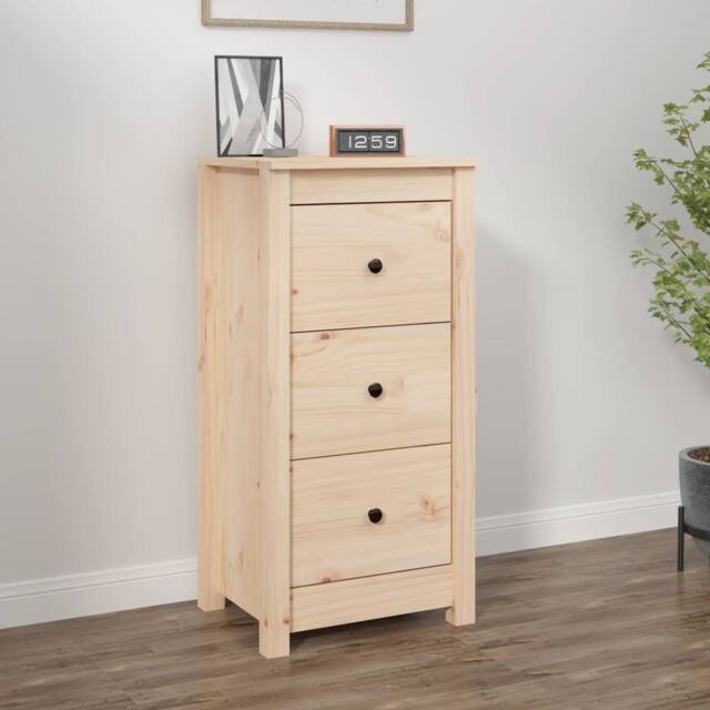 Berkfield Home Sideboard 40x35x80 cm Solid Wood Pine in Brown - Size: 40 x 35 x 80 cm - image 1