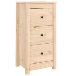 Berkfield Home Sideboard 40x35x80 cm Solid Wood Pine in Brown - Size: 40 x 35 x 80 cm - thumbnail 2