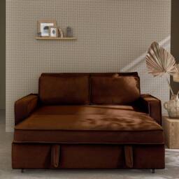 sweeek 2-seater corduroy sofa bed in Brown - thumbnail 7
