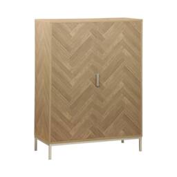 sweeek 110cm herringbone storage cabinet with 2 doors in Brown - thumbnail 2
