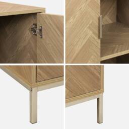 sweeek 110cm herringbone storage cabinet with 2 doors in Brown - thumbnail 4