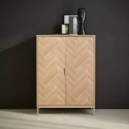 sweeek 110cm herringbone storage cabinet with 2 doors in Brown - thumbnail 8
