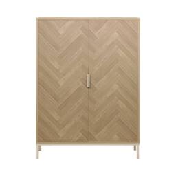 sweeek 110cm herringbone storage cabinet with 2 doors in Brown - thumbnail 6