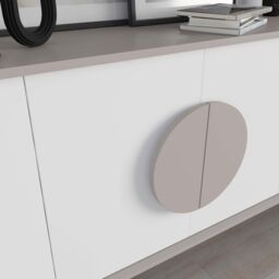 Decortie 4 Doors Sideboard 'Gora' 4 Metal Legs, Chipboard Handle Storage Unit 180cm in Grey - Size: 3 Pack - thumbnail 3