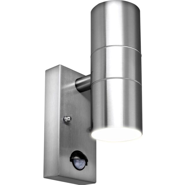 Luceco Outdoor Decorative External Wall Light with PIR Stainless Steel in Grey - image 1