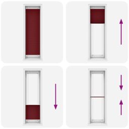 Berkfield Home Pleated Blind Bordeaux Red 55x200 cm Fabric Width 54.4 cm Polyester - thumbnail 5