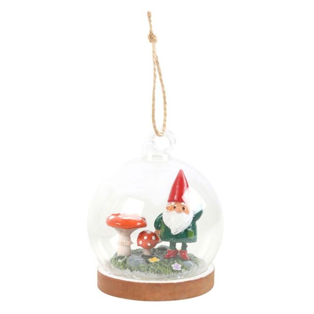 Something Different Glass Gnome Hanging Dration in Green - image 1
