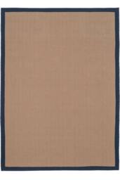 Kukoon Natural Golden Beige Jute Micro Woven Herringbone Pattern Cotton Border Area Rug in Navy - Size: 80 cm x 150 cm - thumbnail 2