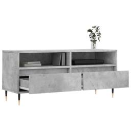 Berkfield Home TV Cabinet Concrete Grey 100x34.5x44.5 cm Engineered Wood - thumbnail 4