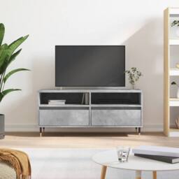 Berkfield Home TV Cabinet Concrete Grey 100x34.5x44.5 cm Engineered Wood - thumbnail 2