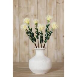 Sostter Cream Protea Pincushion Faux Flower Stem - thumbnail 4