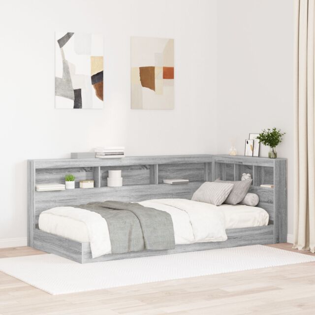 Berkfield Home Storage Headboard with Shelf Grey sonoma 90 cm Engineered wood - image 1