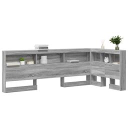Berkfield Home Storage Headboard with Shelf Grey sonoma 90 cm Engineered wood - thumbnail 3