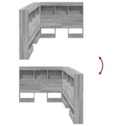 Berkfield Home Storage Headboard with Shelf Grey sonoma 90 cm Engineered wood - thumbnail 9