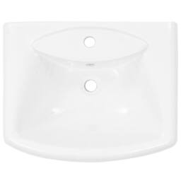 Berkfield Home Freestanding Basin with Pedestal Ceramic White 580x470x200 mm - thumbnail 5