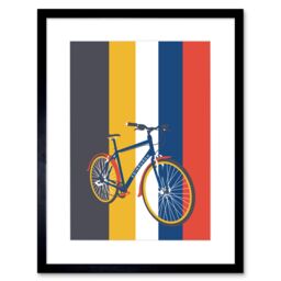 "Artery8 Wall Art Print Edinburgh Transport Bicycle Framed 9X7 in Black - Size: W7"" x H9""" - thumbnail 1