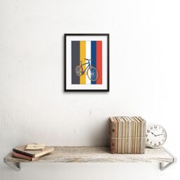 "Artery8 Wall Art Print Edinburgh Transport Bicycle Framed 9X7 in Black - Size: W7"" x H9""" - thumbnail 2