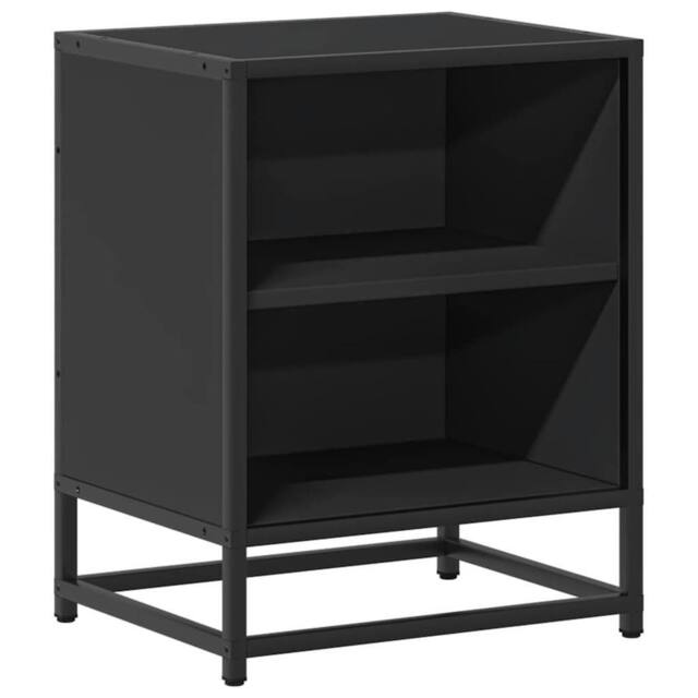 Berkfield Home Bedside Cabinet Black 40x31x50 cm Engineered Wood & Metal - Size: 40 x 31 x 50 cm - image 1