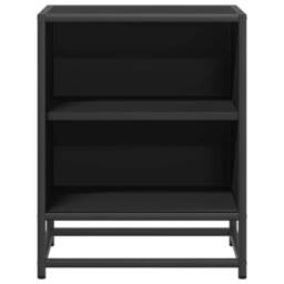 Berkfield Home Bedside Cabinet Black 40x31x50 cm Engineered Wood & Metal - Size: 40 x 31 x 50 cm - thumbnail 5