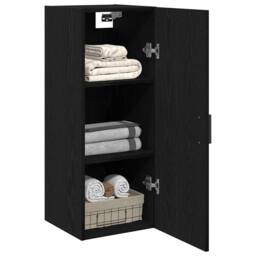 Berkfield Home Wall Mounted Cabinet Black Oak 34.5x34x90 cm Engineered Wood - thumbnail 4