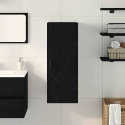 Berkfield Home Wall Mounted Cabinet Black Oak 34.5x34x90 cm Engineered Wood - thumbnail 1