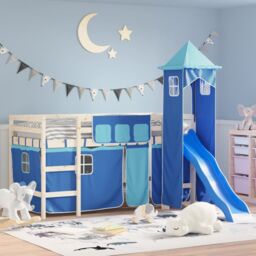 Berkfield Home Curtains for Loft Bed with Tower Blue Polyester